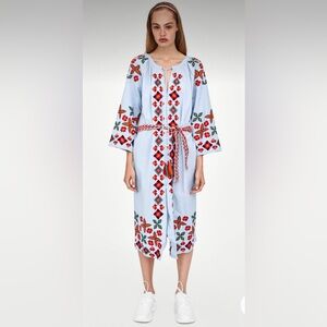 Zara embroidered tunic style dress Size XS